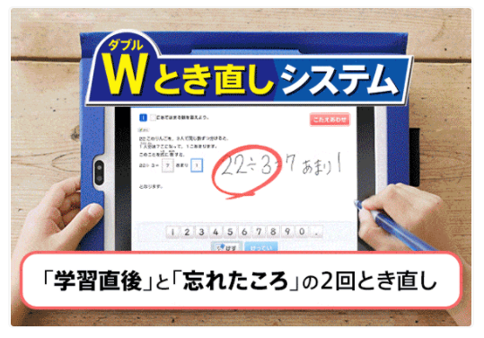 進研ゼミ小学講座のWとき直しシステム