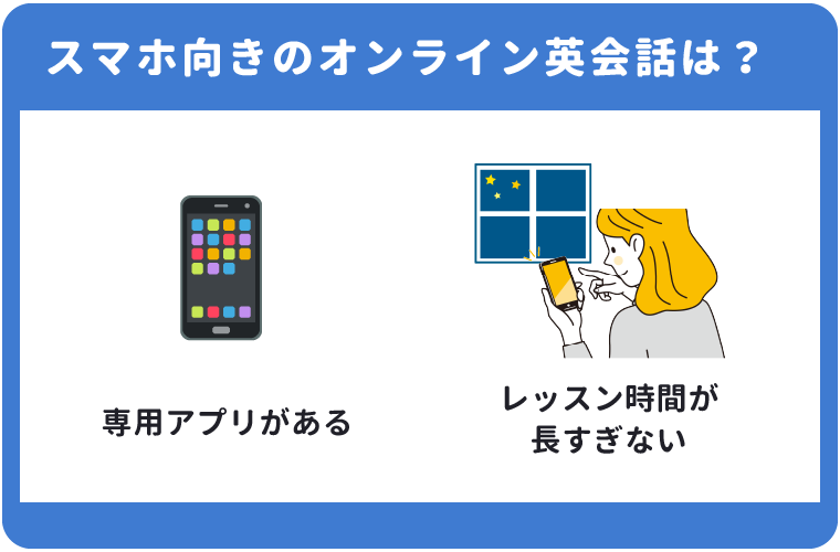 スマホ受講前提のオンライン英会話選びのポイント2つ