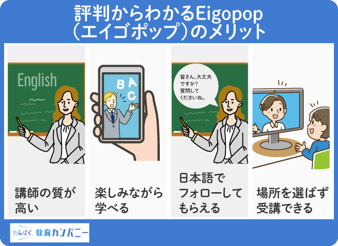 評判からわかるEigopop（エイゴポップ）のメリット