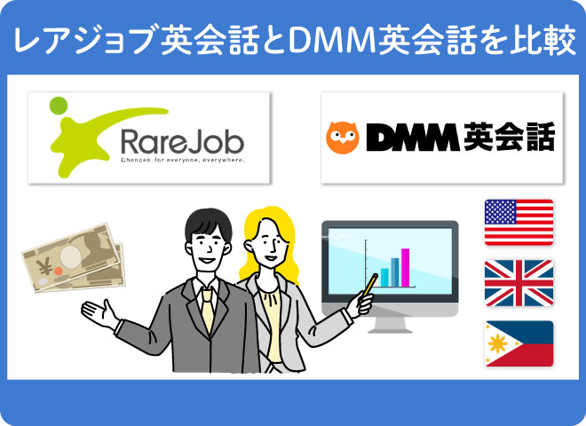 レアジョブ英会話とDMM英会話を比較